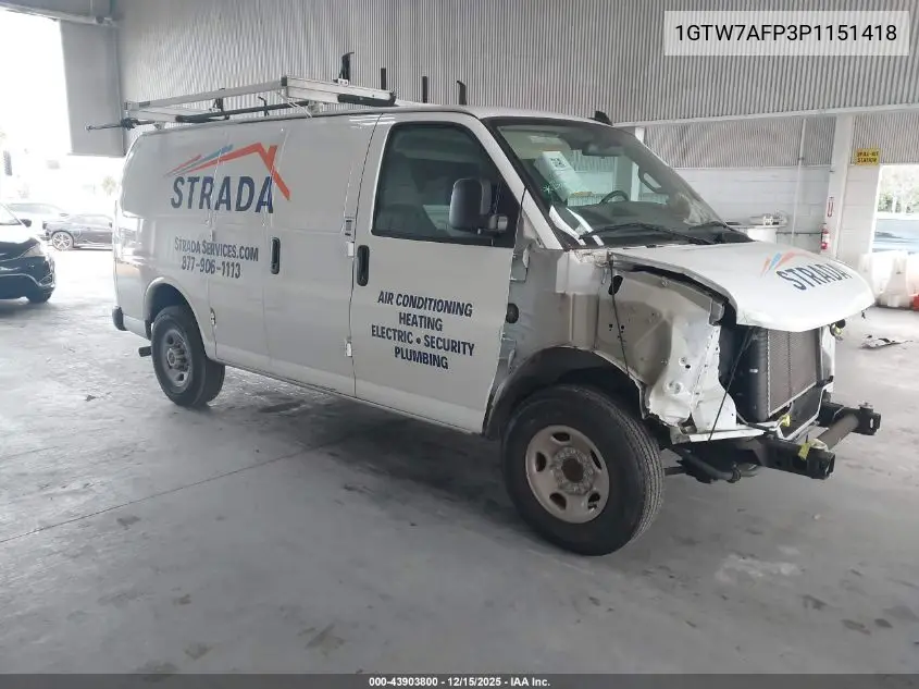1GTW7AFP3P1151418 2023 GMC Savana Cargo Rwd 2500 Regular Wheelbase Work Van