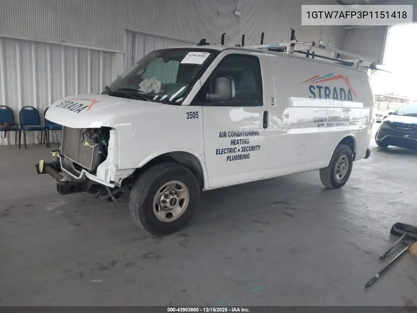 1GTW7AFP3P1151418 2023 GMC Savana Cargo Rwd 2500 Regular Wheelbase Work Van