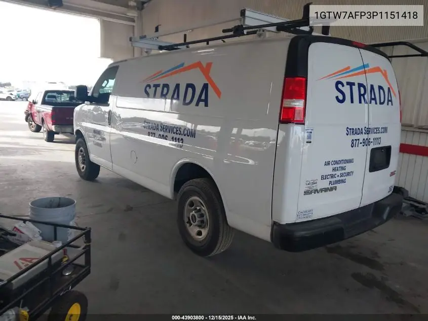 1GTW7AFP3P1151418 2023 GMC Savana Cargo Rwd 2500 Regular Wheelbase Work Van