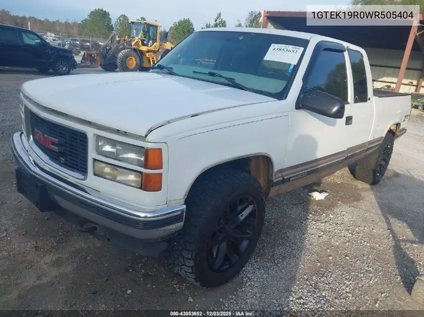 1GTEK19R0WR505404 1998 GMC Sierra 1500 Sl Wideside