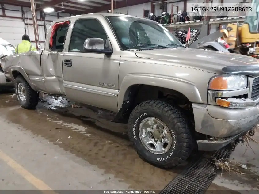 1GTGK29U91Z308663 2001 GMC Sierra 2500 Sle