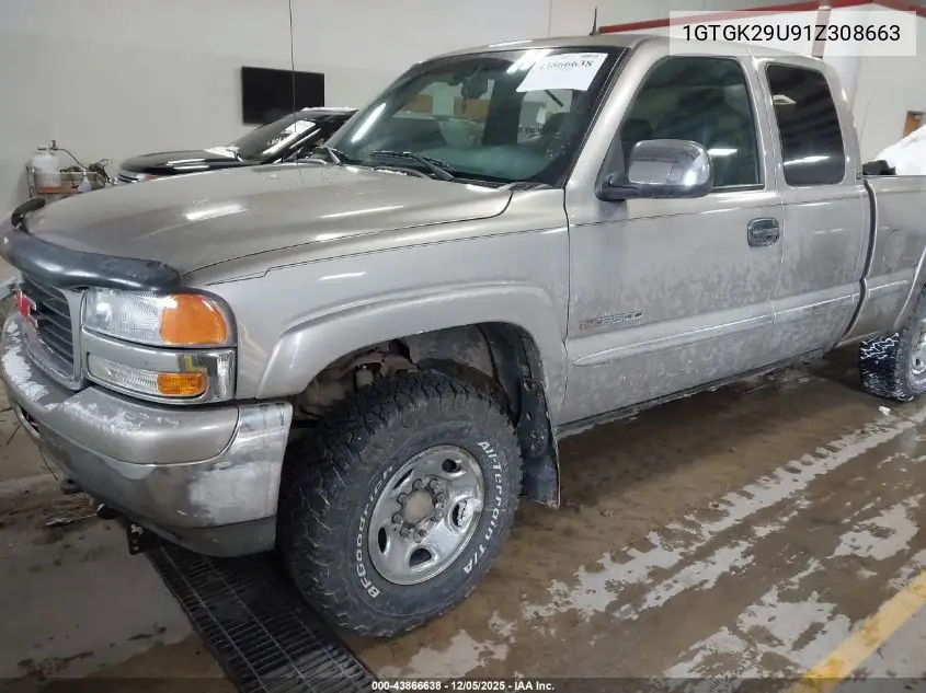 1GTGK29U91Z308663 2001 GMC Sierra 2500 Sle