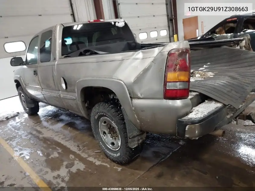 1GTGK29U91Z308663 2001 GMC Sierra 2500 Sle