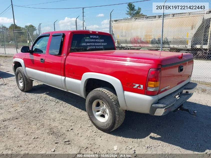 2GTEK19T221422443 2002 GMC Sierra 1500 Sle