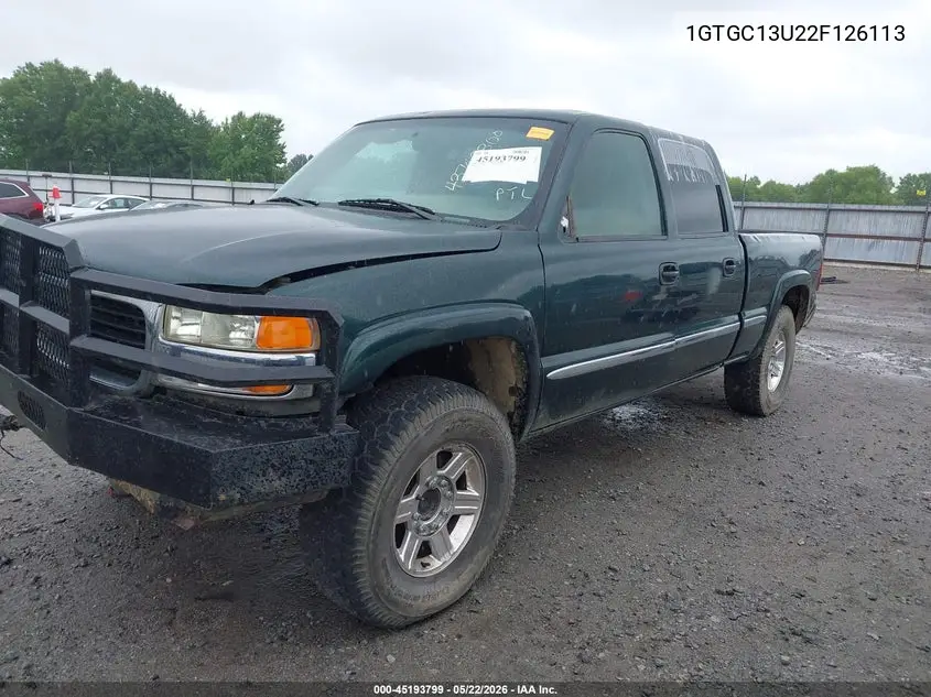 1GTGC13U22F126113 2002 GMC Sierra 1500Hd Sle