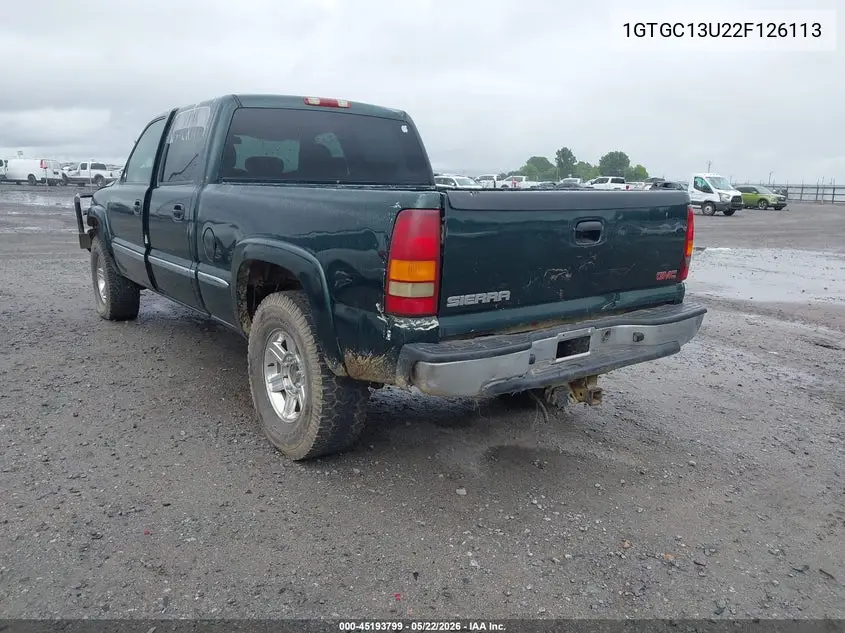 1GTGC13U22F126113 2002 GMC Sierra 1500Hd Sle