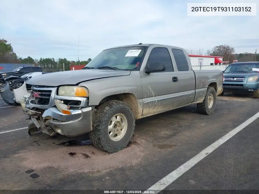 2GTEC19T931103152 2003 GMC Sierra 1500 Slt