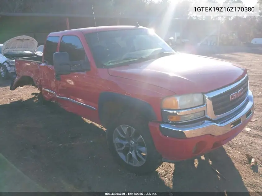 1GTEK19Z16Z170380 2006 GMC Sierra 1500 Sle2