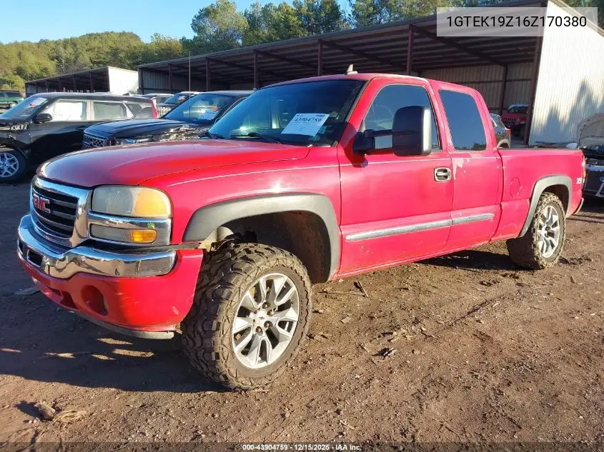 1GTEK19Z16Z170380 2006 GMC Sierra 1500 Sle2