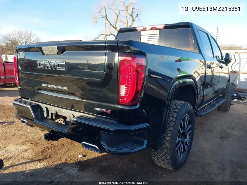 1GTU9EET3MZ215381 2021 GMC Sierra 1500 4Wd Short Box At4