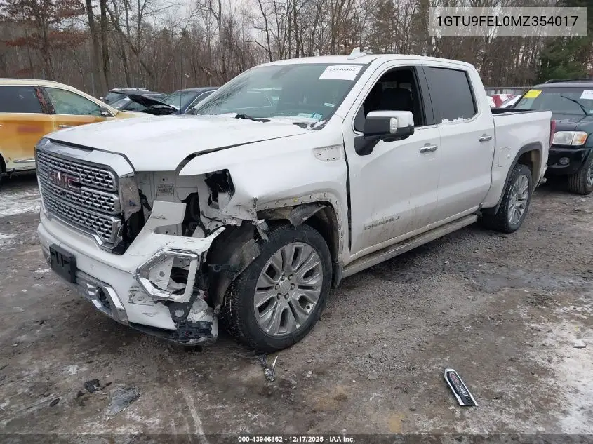 1GTU9FEL0MZ354017 2021 GMC Sierra 1500 4Wd Short Box Denali