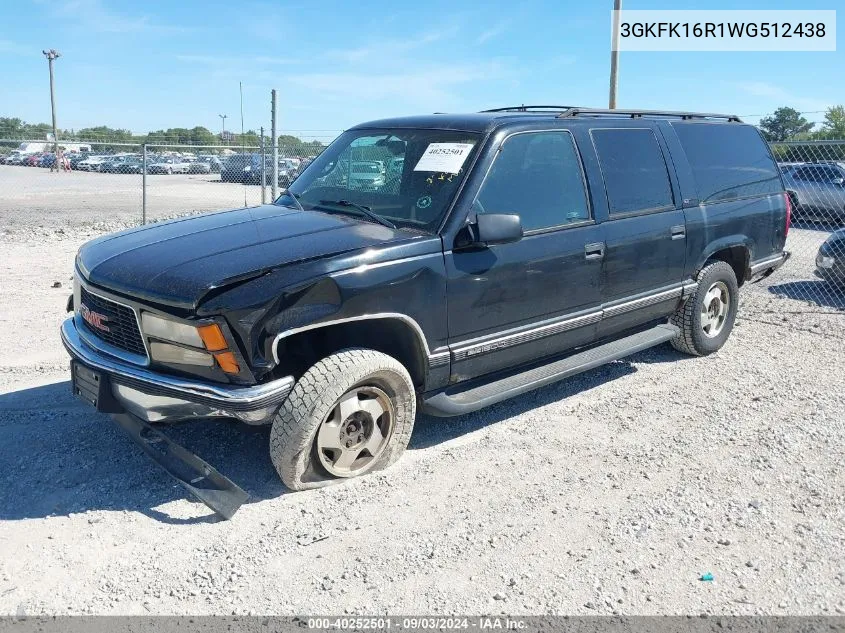 3GKFK16R1WG512438 1998 GMC Suburban 1500 Sl