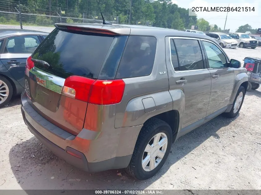 2011 GMC Terrain Sle-1 VIN: 2CTALMEC2B6421514 Lot: 39786324