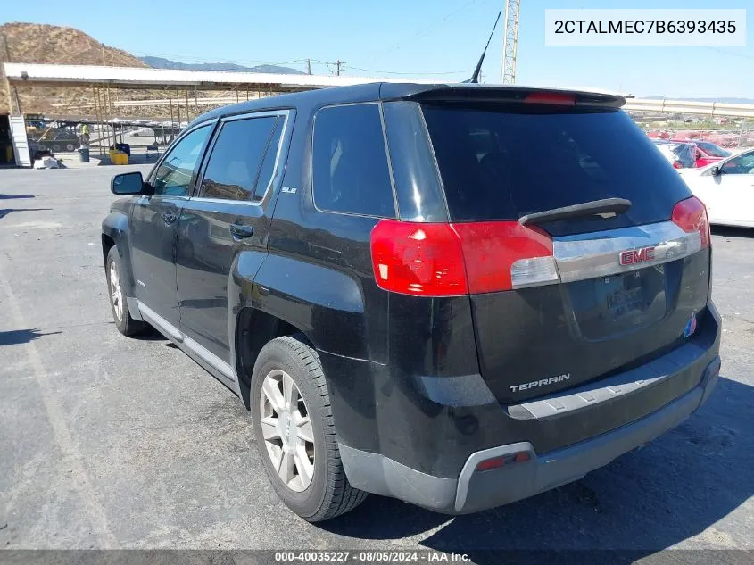 2011 GMC Terrain Sle VIN: 2CTALMEC7B6393435 Lot: 40035227