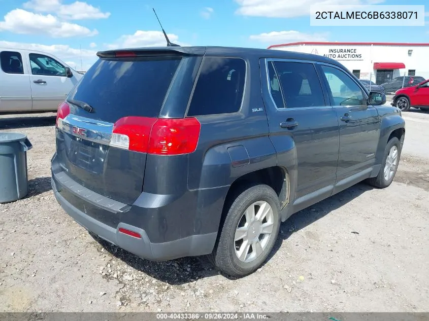 2011 GMC Terrain Sle-1 VIN: 2CTALMEC6B6338071 Lot: 40433386