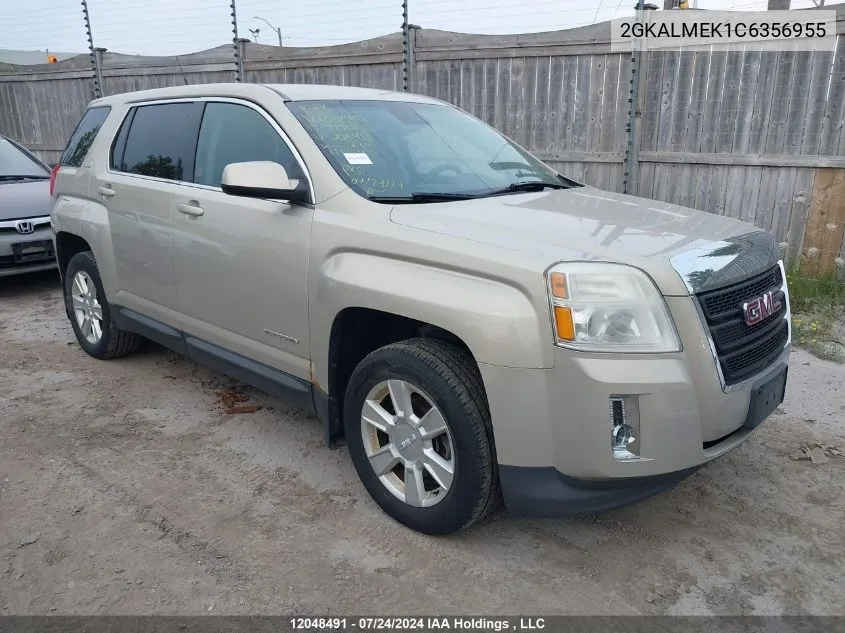 2012 GMC Terrain Sle VIN: 2GKALMEK1C6356955 Lot: 12048491