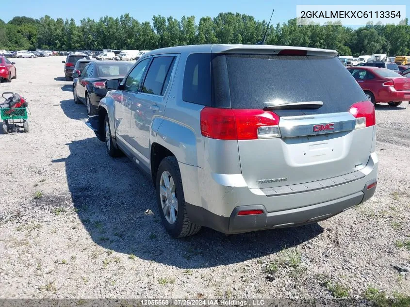 2012 GMC Terrain VIN: 2GKALMEKXC6113354 Lot: 12055558