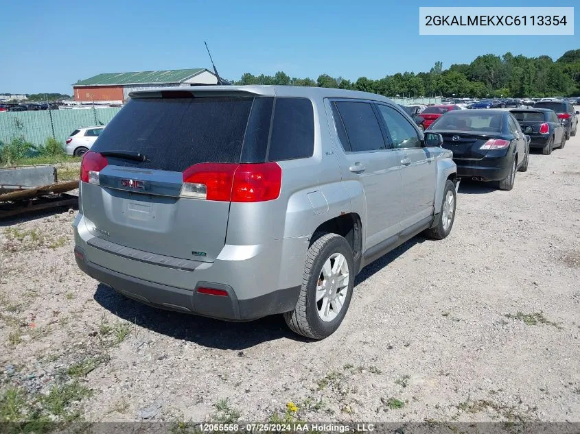 2012 GMC Terrain VIN: 2GKALMEKXC6113354 Lot: 12055558