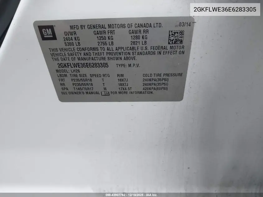 2GKFLWE36E6283305 2014 GMC Terrain Sle-2