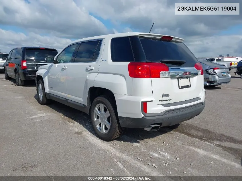 2016 GMC Terrain Sle-1 VIN: 2GKALMEK5G6119004 Lot: 40018342