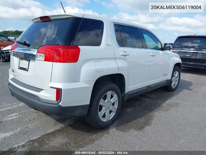 2016 GMC Terrain Sle-1 VIN: 2GKALMEK5G6119004 Lot: 40018342