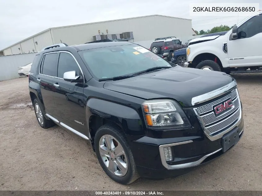 2016 GMC Terrain Denali VIN: 2GKALREK6G6268650 Lot: 40243401