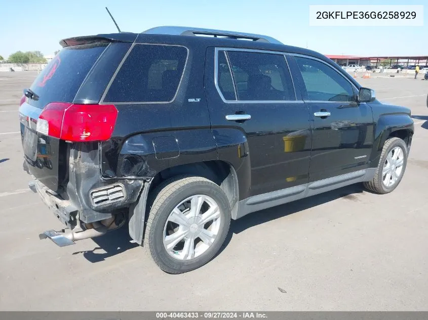 2016 GMC Terrain Slt VIN: 2GKFLPE36G6258929 Lot: 40463433