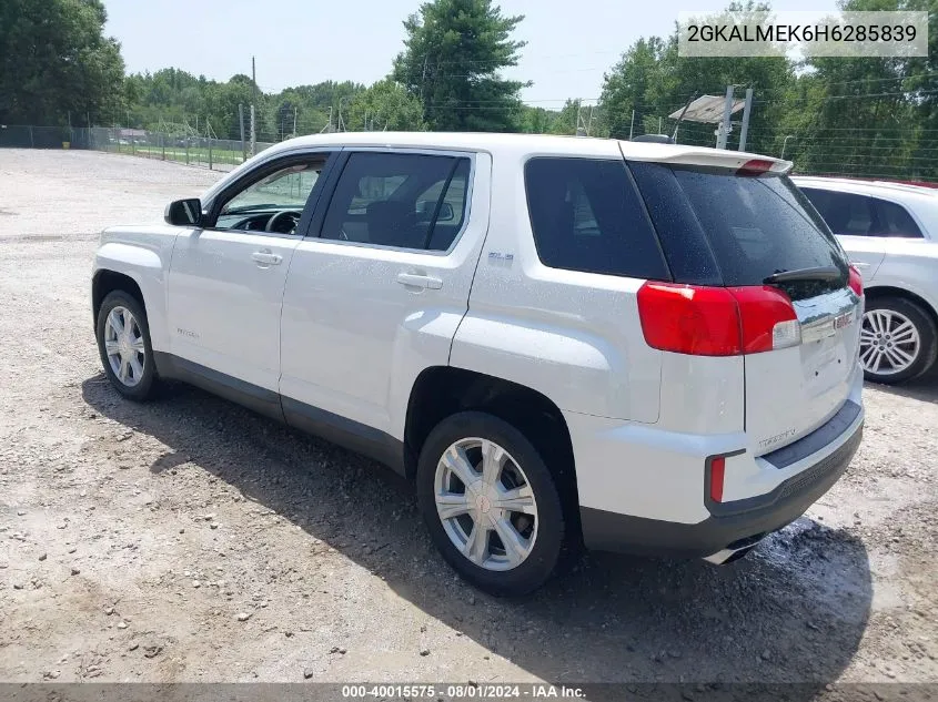 2017 GMC Terrain Sle-1 VIN: 2GKALMEK6H6285839 Lot: 40015575