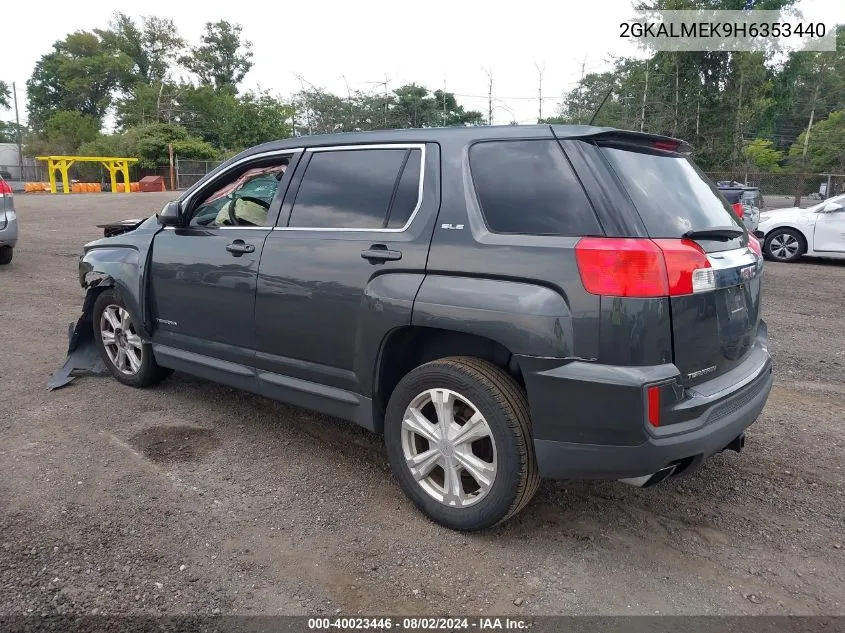 2017 GMC Terrain Sle-1 VIN: 2GKALMEK9H6353440 Lot: 40023446