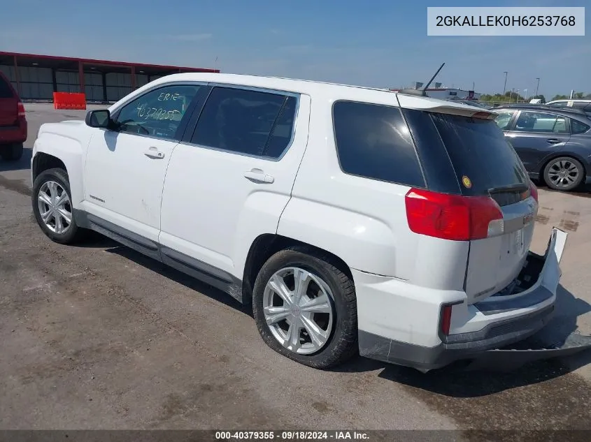 2017 GMC Terrain Sl VIN: 2GKALLEK0H6253768 Lot: 40379355