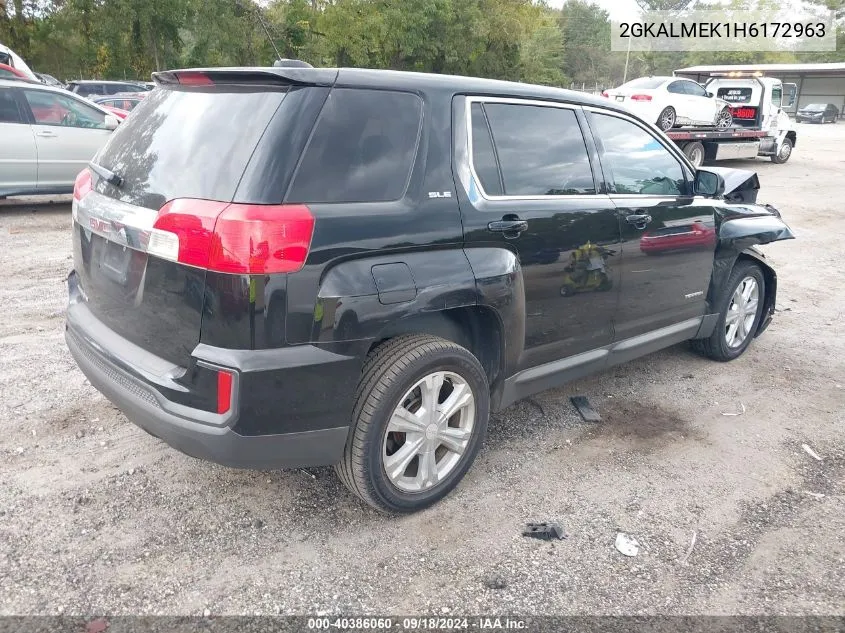 2017 GMC Terrain Sle-1 VIN: 2GKALMEK1H6172963 Lot: 40386060