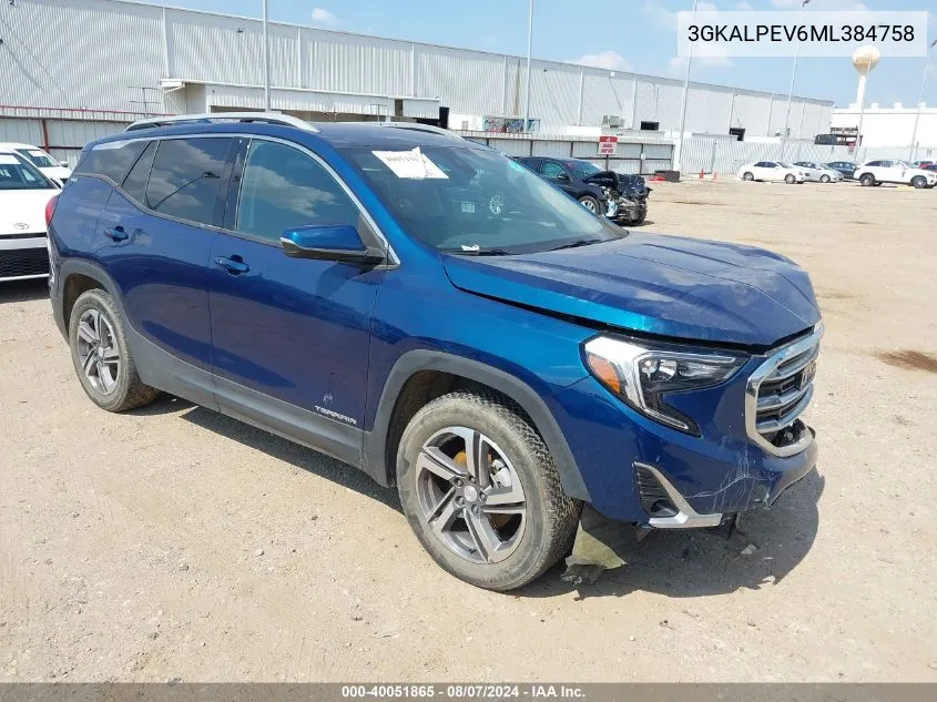 2021 GMC Terrain Fwd Slt VIN: 3GKALPEV6ML384758 Lot: 40051865