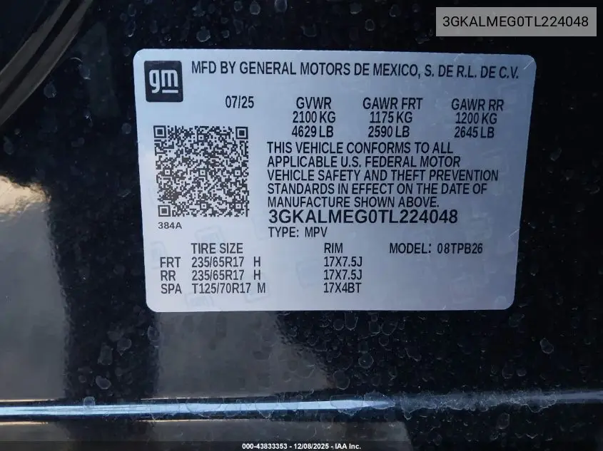 3GKALMEG0TL224048 2026 GMC Terrain Fwd Elevation