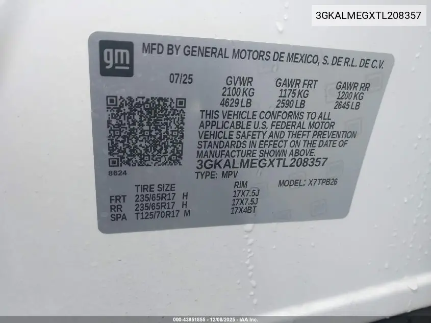 3GKALMEGXTL208357 2026 GMC Terrain Fwd Elevation
