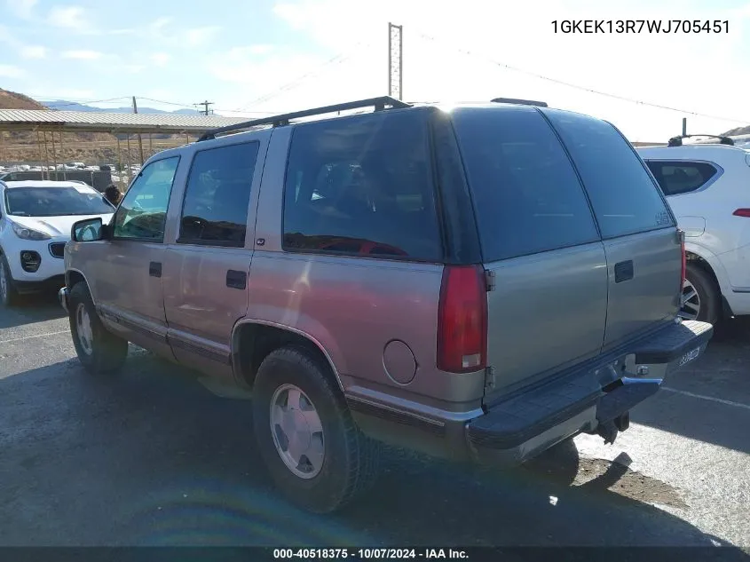 1GKEK13R7WJ705451 1998 GMC Yukon Slt