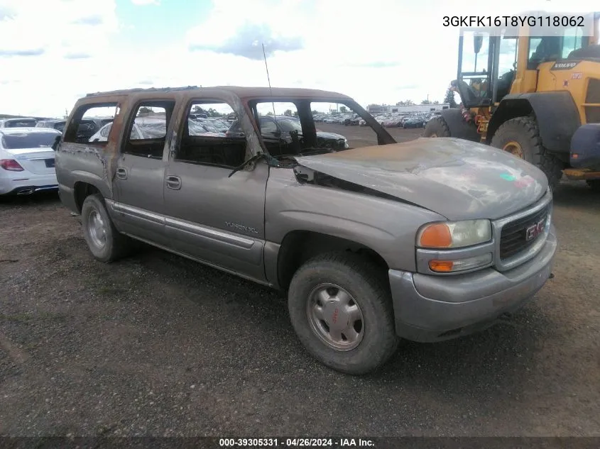 2000 GMC Yukon Xl 1500 Slt VIN: 3GKFK16T8YG118062 Lot: 39305331