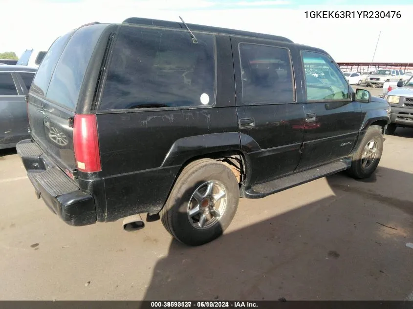 1GKEK63R1YR230476 2000 GMC Yukon Denali