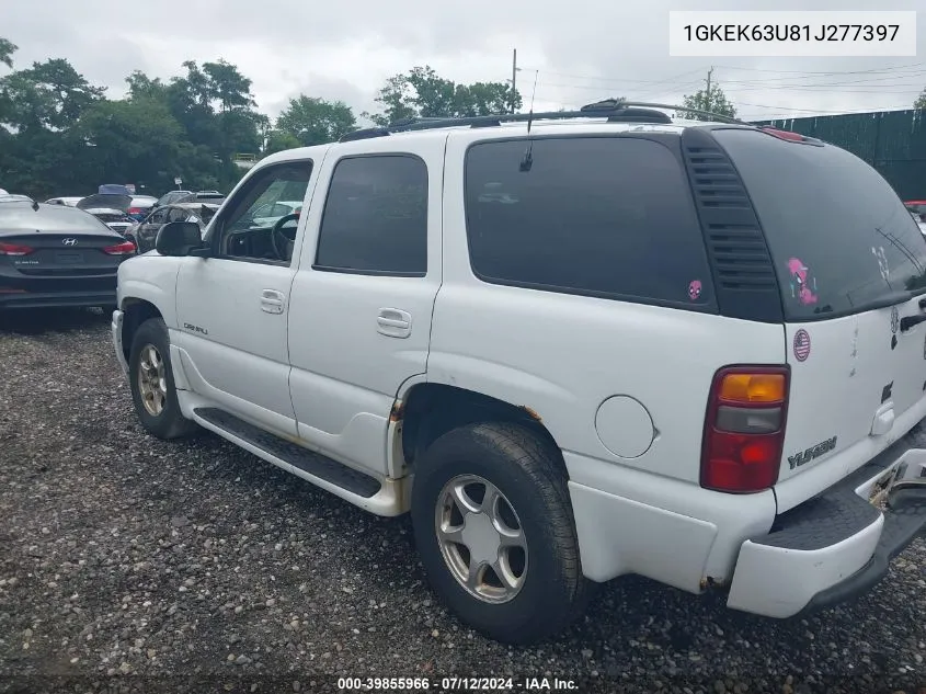 2001 GMC Yukon Denali VIN: 1GKEK63U81J277397 Lot: 39855966