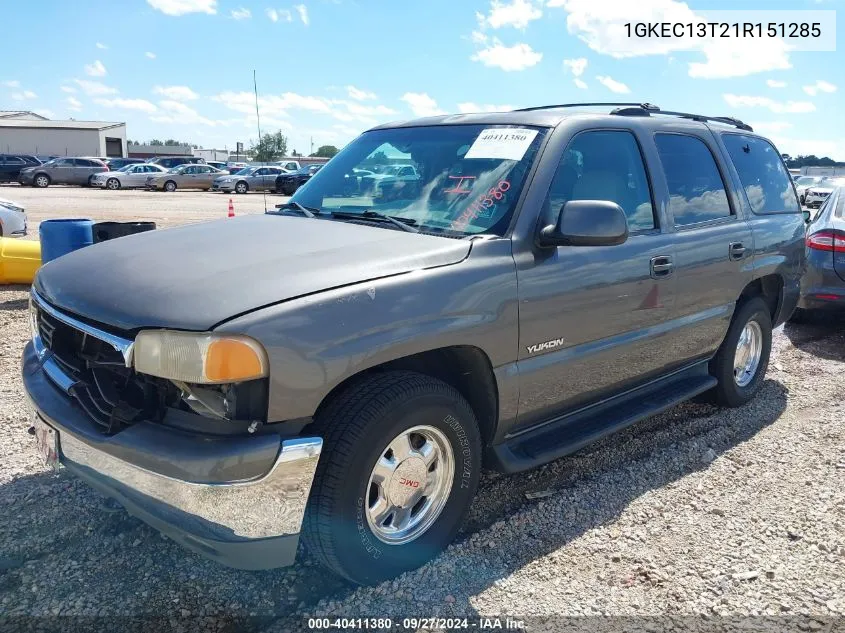 1GKEC13T21R151285 2001 GMC Yukon Slt