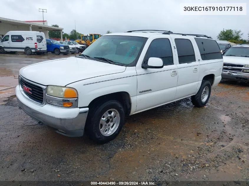 2001 GMC Yukon Xl 1500 Slt VIN: 3GKEC16T91G177118 Lot: 40443490