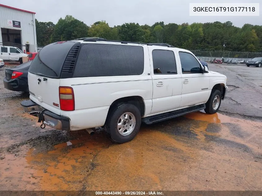 2001 GMC Yukon Xl 1500 Slt VIN: 3GKEC16T91G177118 Lot: 40443490