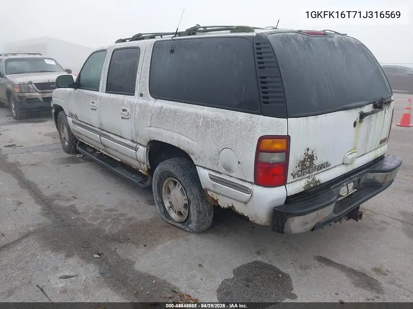 1GKFK16T71J316569 2001 GMC Yukon Xl 1500 Slt