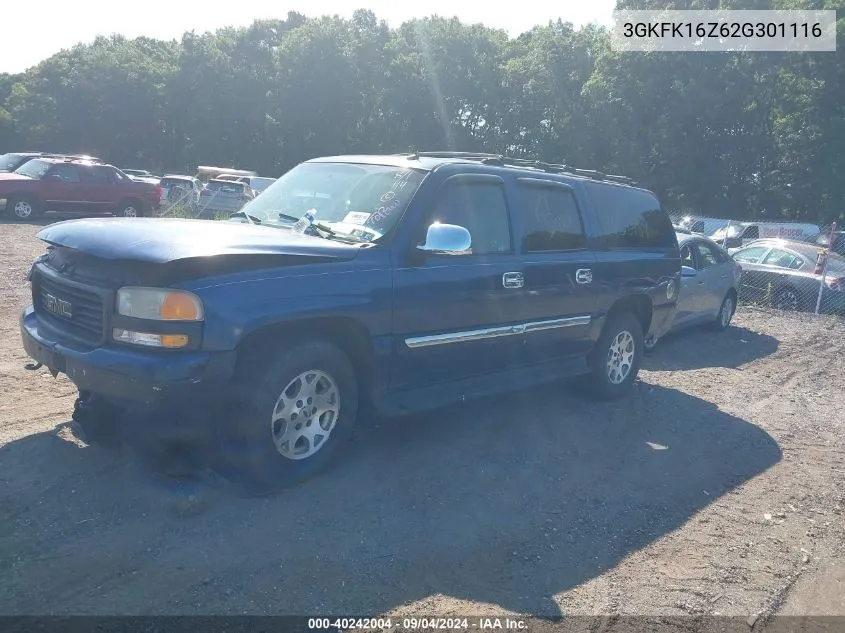 2002 GMC Yukon Xl K1500 VIN: 3GKFK16Z62G301116 Lot: 40242004