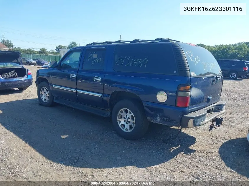 2002 GMC Yukon Xl K1500 VIN: 3GKFK16Z62G301116 Lot: 40242004