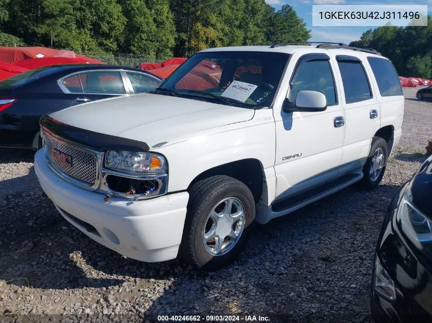 1GKEK63U42J311496 2002 GMC Yukon Denali