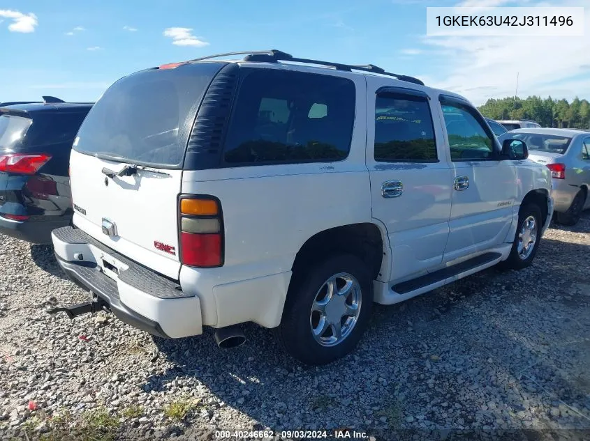 1GKEK63U42J311496 2002 GMC Yukon Denali