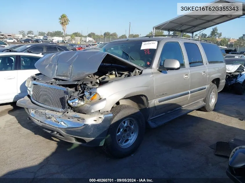 2002 GMC Yukon Xl C1500 VIN: 3GKEC16T62G355343 Lot: 40260701