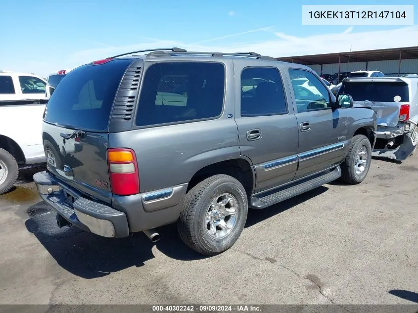 2002 GMC Yukon Slt VIN: 1GKEK13T12R147104 Lot: 40302242