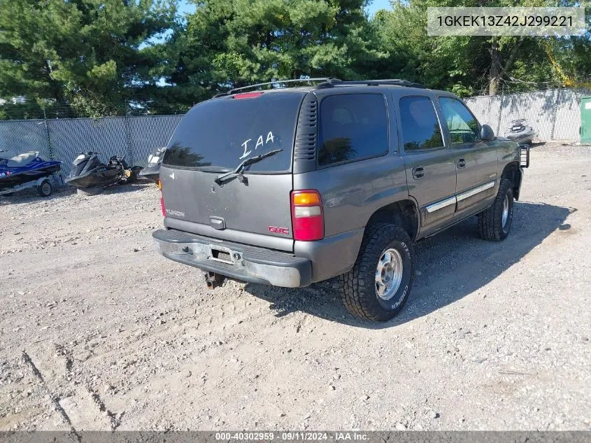 2002 GMC Yukon Sle VIN: 1GKEK13Z42J299221 Lot: 40302959