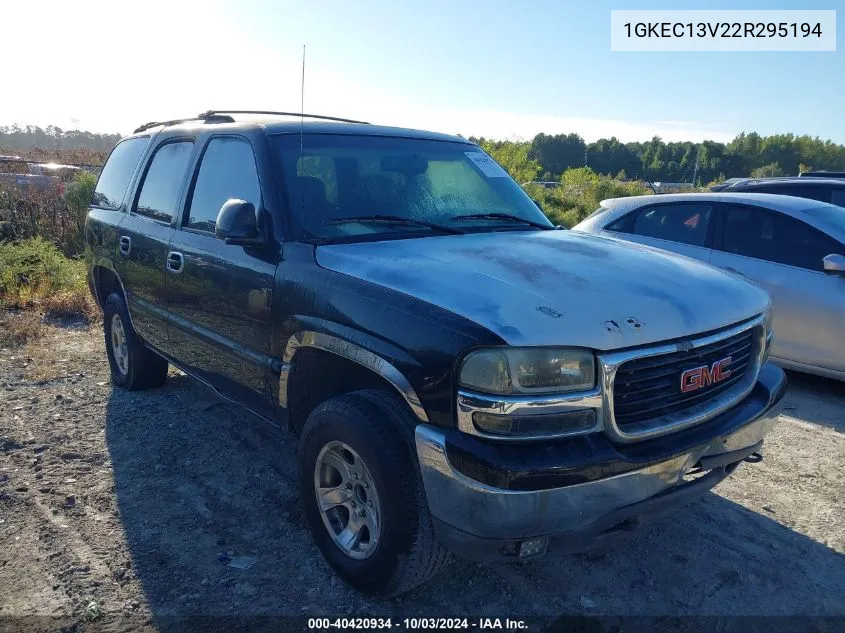 2002 GMC Yukon Sle VIN: 1GKEC13V22R295194 Lot: 40420934